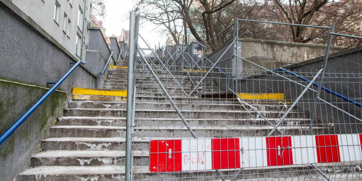 Trwa remont schodów łączących Dolną i Górną Wildę