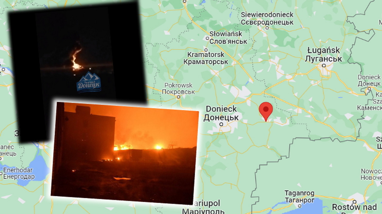Ukraińcy zaatakowali. Potężny pożar w okupowanym Szachtarsku [RELACJA NA ŻYWO]