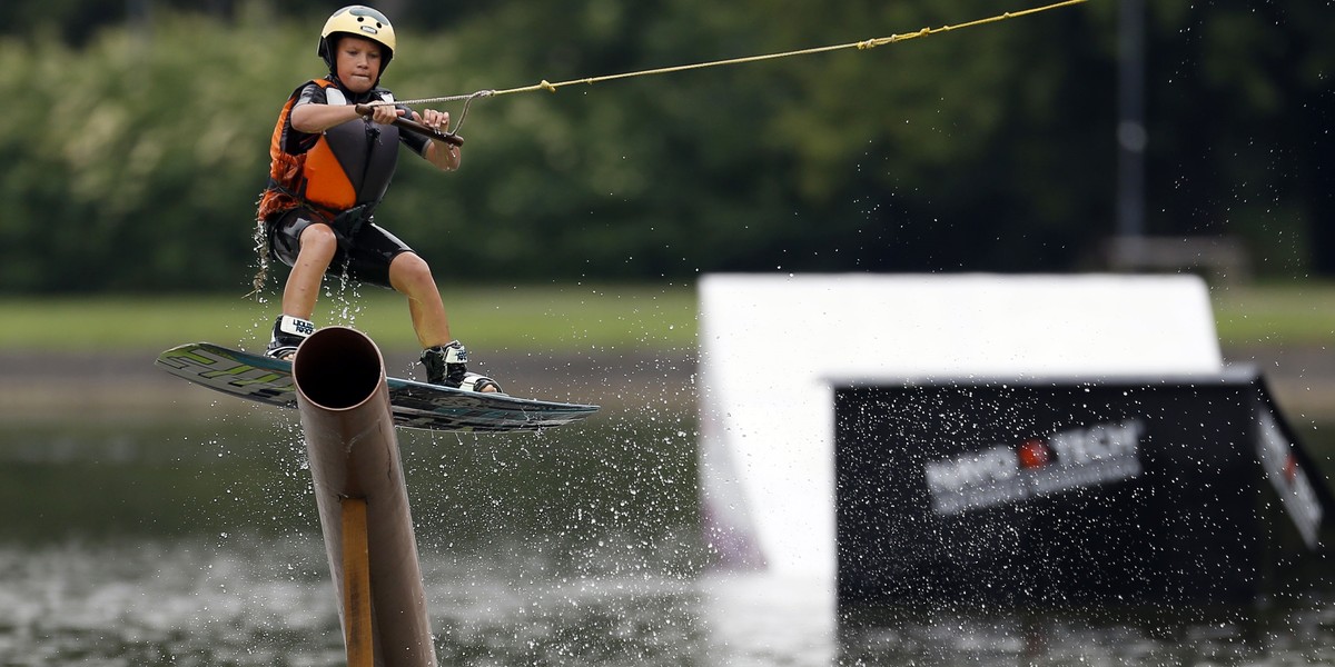 Mateusz na wakeboardzie