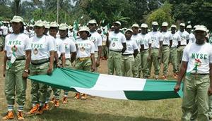 NYSC members on parade ground.