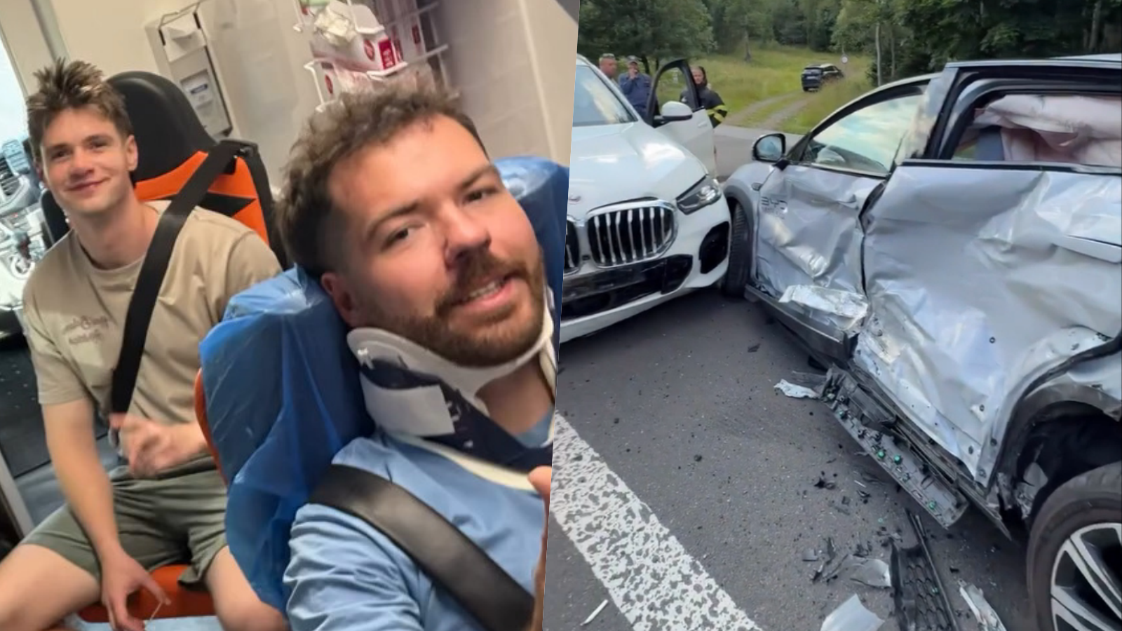 Slovenskí influenceri a zabávači Karol Grilling a Peter Husár mali autonehodu.