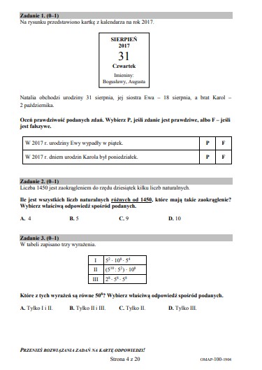 Egzamin ósmoklasisty 2019. Matematyka. Arkusze i odpowiedzi - Wiadomości