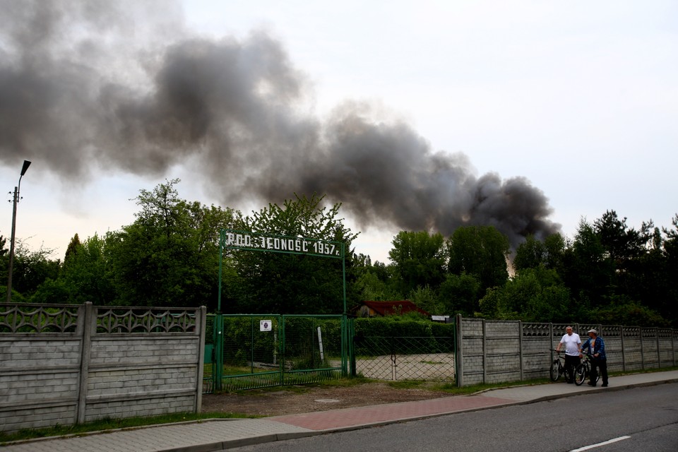 Pożar hali w Katowicach