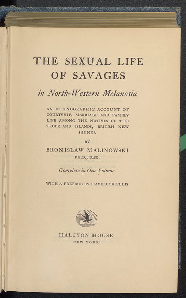 Anglojęzyczne wydanie "Życie seksualnego dzikich", rok 1929