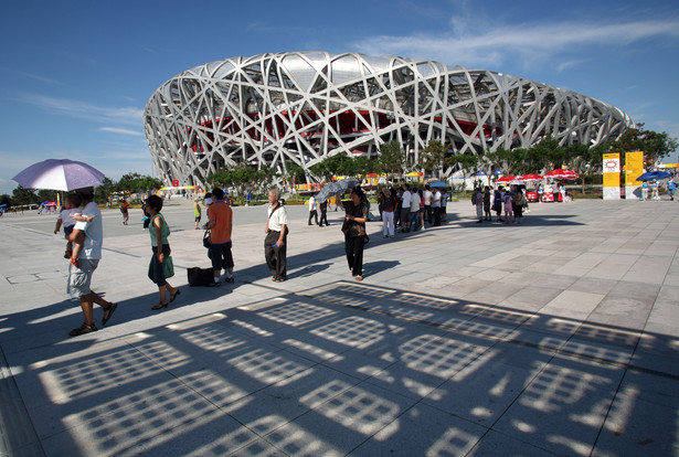 Stadion narodowy w Pekinie zwany "Ptasim Gniazdem"