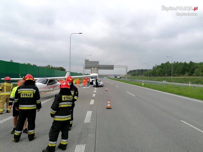 Awionetka wylądowała na autostradzie A1