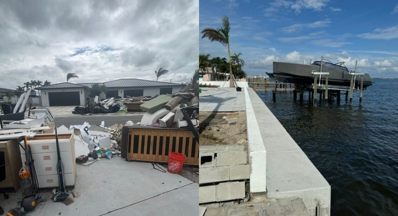 The aftermath of Hurricane Helene at Kevin Stuteville's home in St. Pete Beach, Florida.Courtesy of Kevin Stuteville.