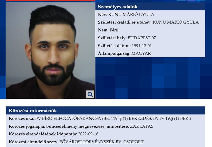 Újra körözik Kunu Máriót/ Fotó: police.hu