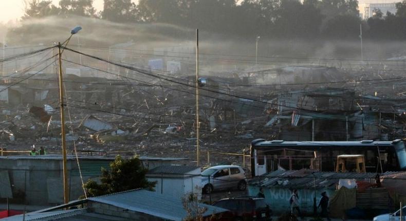 Mexico's biggest fireworks market in Tultepec after a massive explosion killed at least 35 people and injured at least 60, some of whom remain in critical condition