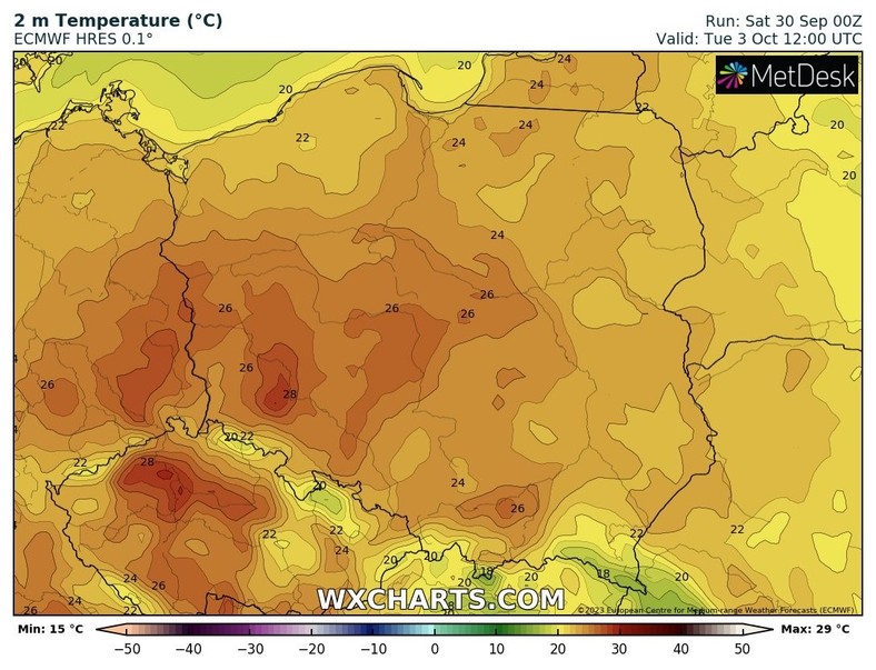 We wtorek temperatura może zbliżyć się do rekordu