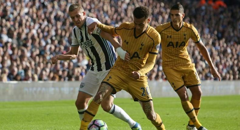 Dele Alli (centre) scored to rescue a point for Tottenham Hotspur in a 1-1 draw away to West Bromwich Albion