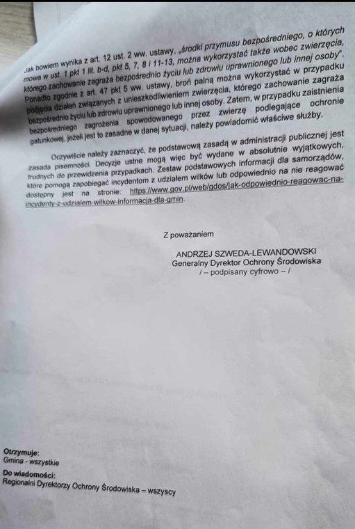 Pismo GDOŚ