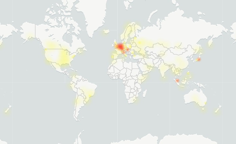 Mapa ze zgłaszanymi problemami z Youtubem