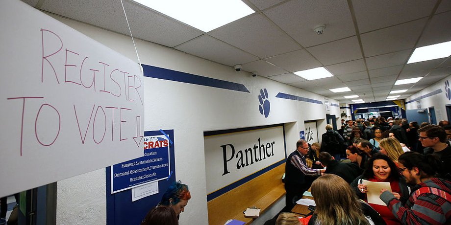 Farrer Junior High in Provo, Utah, was the site of a caucus in March during the primary season.