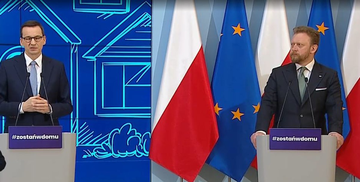 Konferencja Mateusza Morawieckiego i Łukasza Szumowskiego