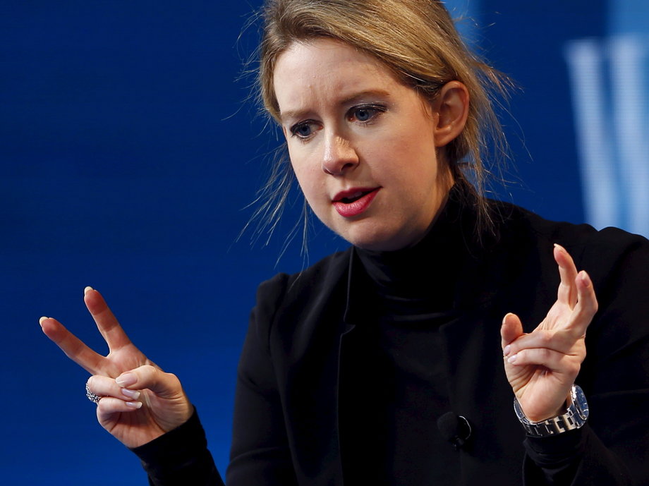 Elizabeth Holmes, founder and CEO of Theranos, speaks at the Wall Street Journal Digital Live (WSJDLive) conference at the Montage hotel in Laguna Beach, California, October 21, 2015.