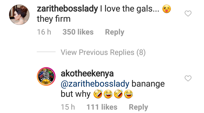 Zari and Akothee's exhange (Instagram) 