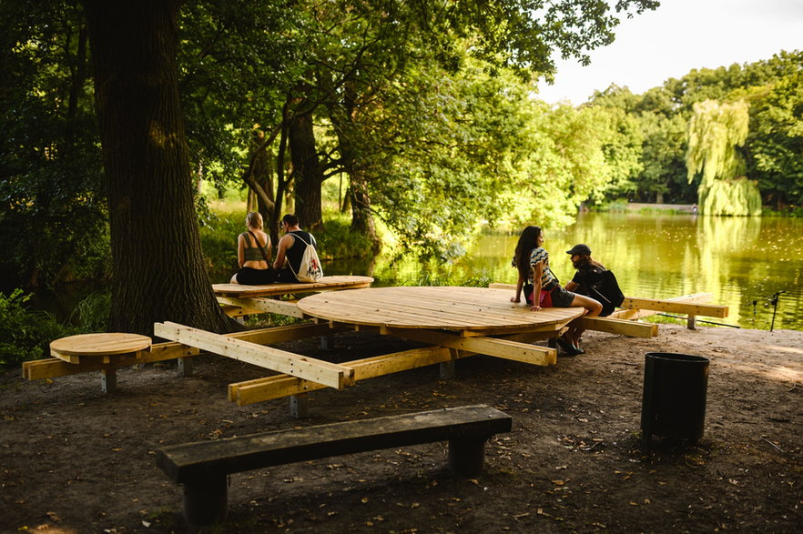 Zrobili pięć unikalnych mebli z drewna. Trafiły do poznańskich parków