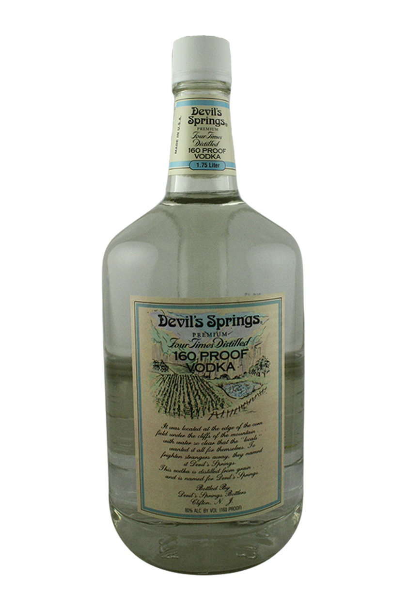 Devil Springs Vodka (80 proc. alkoholu). To jedna z wódek owianych najgorszą sławą na świecie. Najczęściej używa się jej do płonących drinków.