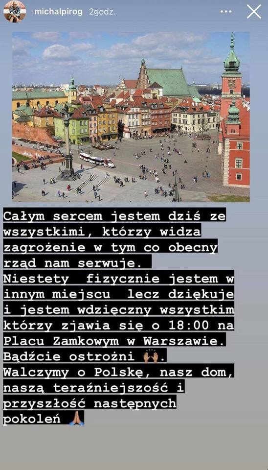 Michał Piróg na Instagramie