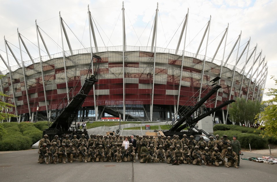 WARSZAWA SZCZYT NATO STADION PGE NARODOWY PRZYGOTOWANIA (Beata Szydło, Antoni Macierewicz)