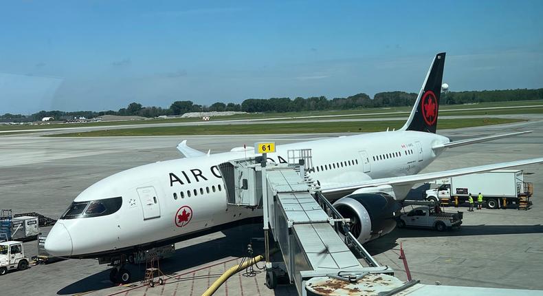 An Air Canada Boeing 787.