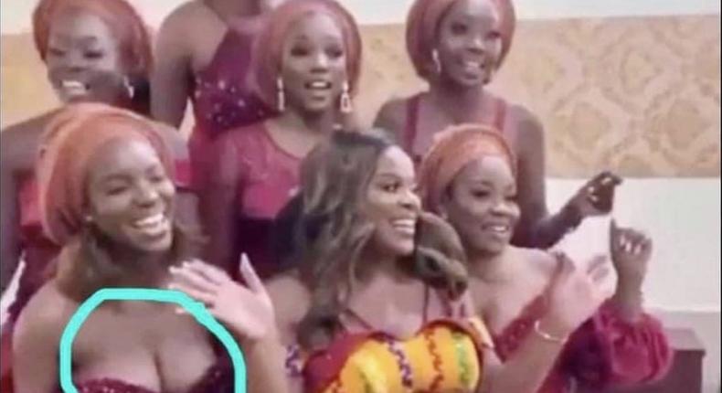 Joe Mettle’s wife’s bridesmaid criticised for showing her cleavage