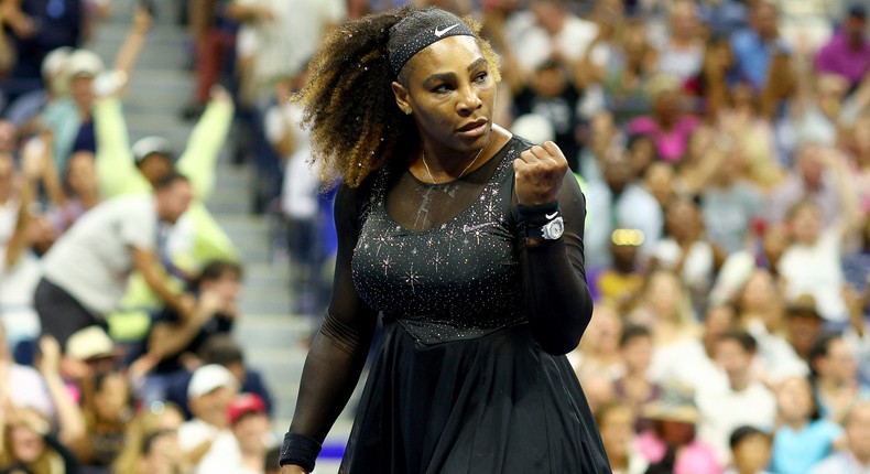 Serena Williams wore a custom-made Nike outfit at the 2022 US Open.Elsa/Getty Images