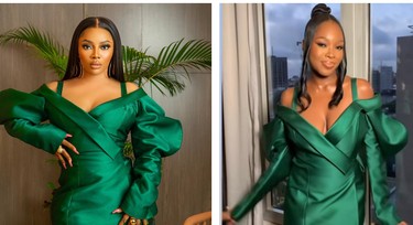 Who wore it better? Vee Iye and Toke Makinwa twinning in green blazer