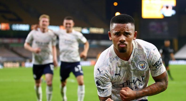 Manchester City striker Gabriel Jesus scored against Wolves