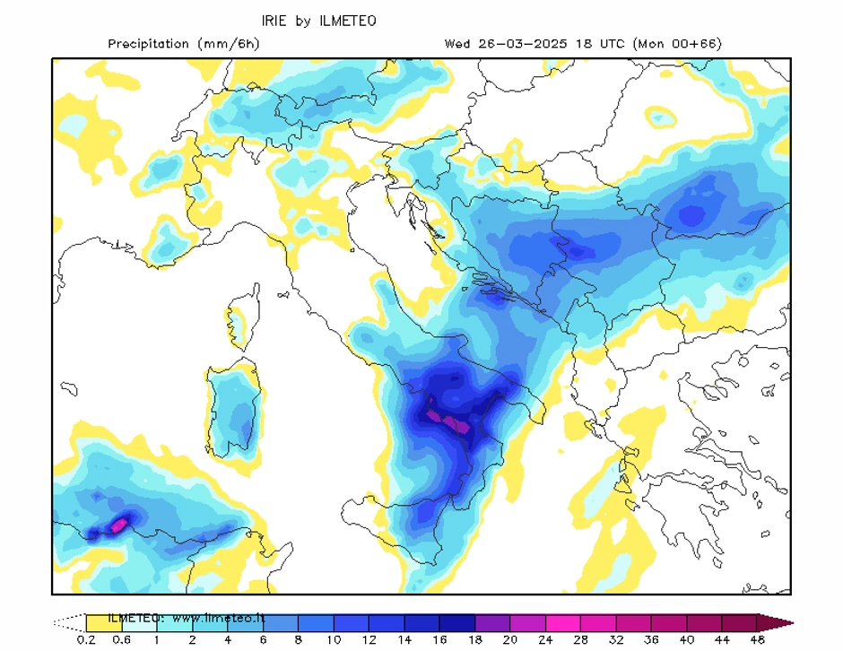 Kretanje kišnog oblaka u sredu