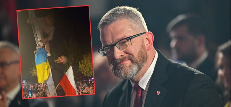 Szokujące sceny na wiecu Grzegorza Brauna. Policja reaguje