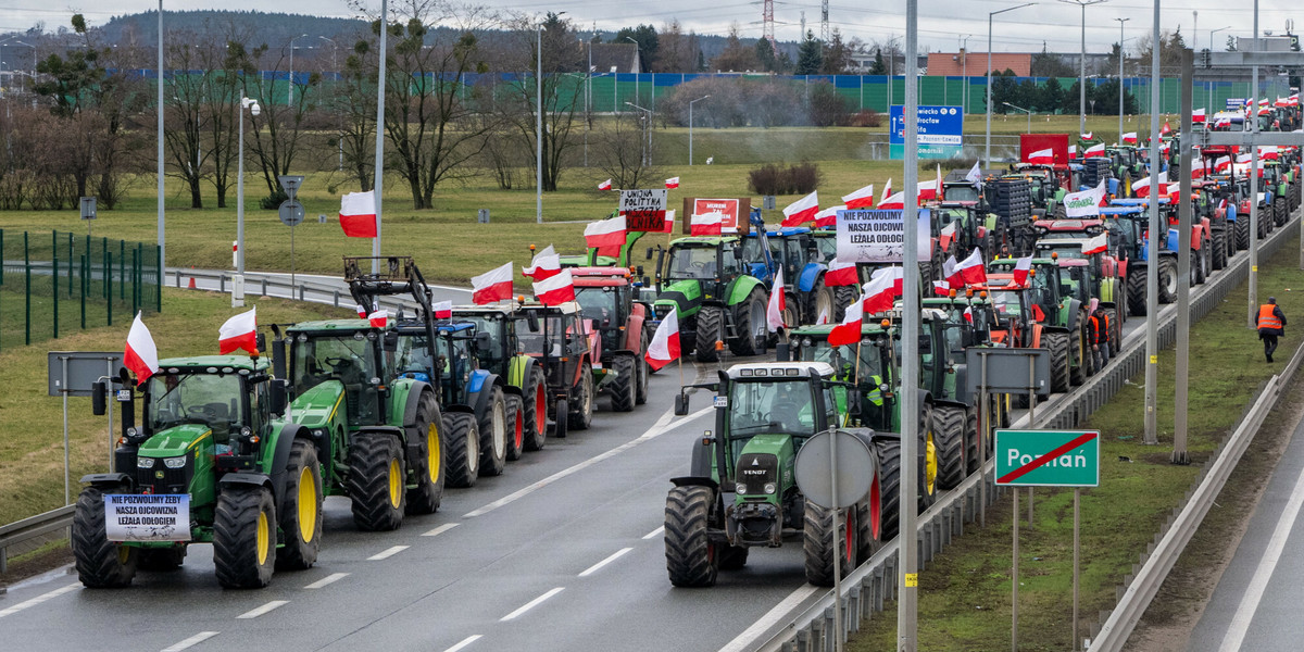 Ogólnopolski protest rolników z lutego 2024 r., zdjęcie poglądowe.