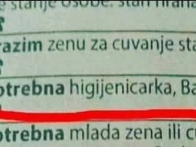 Šta kažete na ovakav oglas?