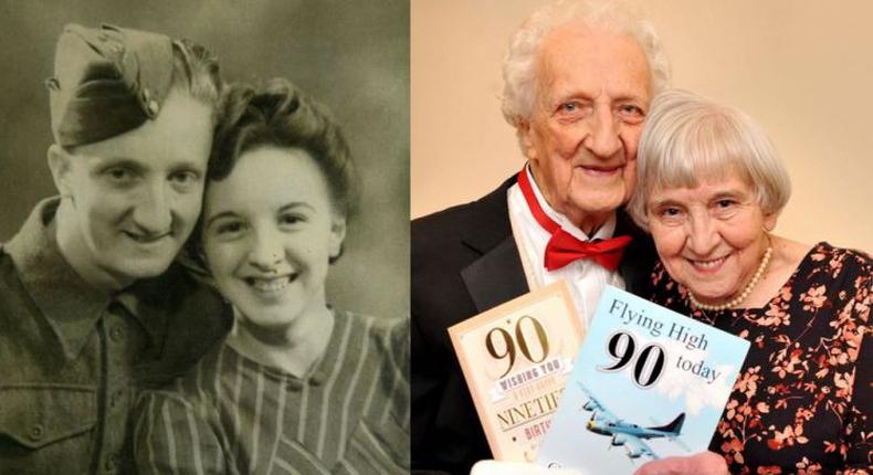 Roy and Nora in 1944 and 72 years later