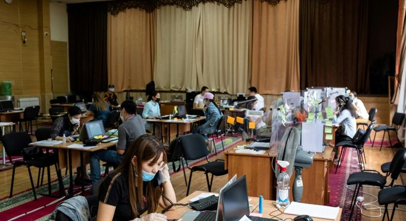A team of more than 60 medics and medical students are now fielding at least 3,000 calls per week at a call centre in Bishkek 