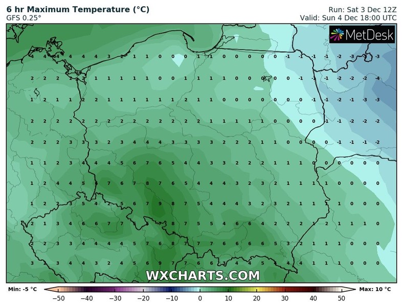 Podlasie zimne, a na południu prawie 10 st. C