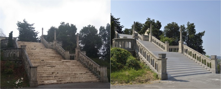Izgled Velikog stepeništa pre i posle rekonstrukcije