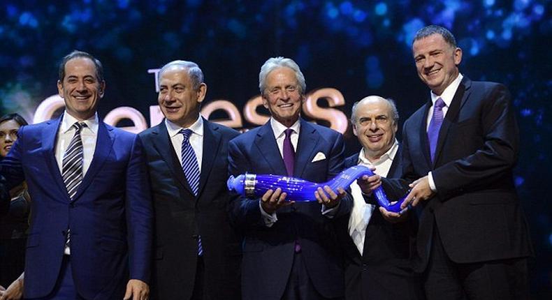 Michael Douglas received $1million Genesis Prize from Israeli PM, Benjamin Netanyahu