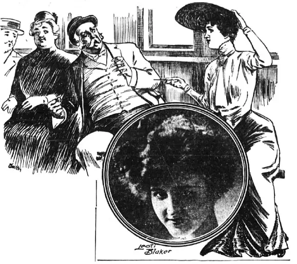 Leoti dźgnęła napastującego ją mężczyznę szpilką do kapelusza. Ilustracja pochodzi z książki &quot;Beware the Masher: Sexual Harassment in American Public Places, 1880-1930&quot;