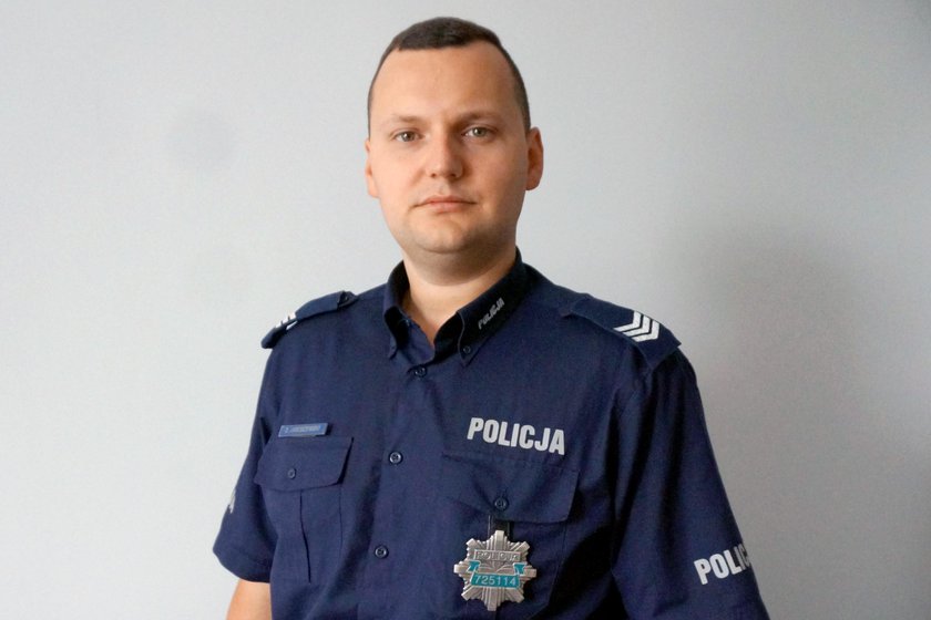 Sierżant sztabowy Dariusz Jaroszewski z rybnickiej policji