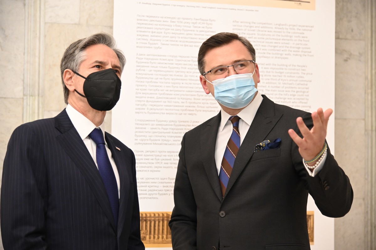 Dmytro Kułeba i Anthony Blinken