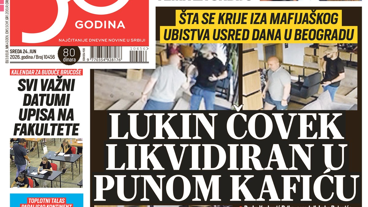 Blic naslovna strana za 24.6.