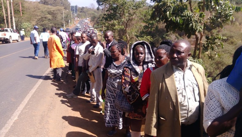 Huge turn out at DCI offices by Ekeza Sacco members 