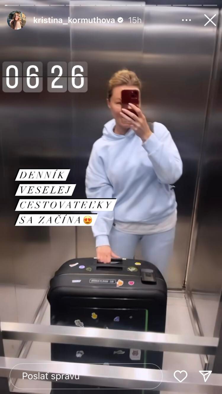 Svoj výlet začala dokumentovať už doma.
