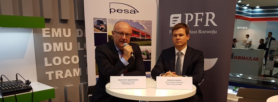 Pesa i PFR podczas konferencji  prasowej w trakcie InnoTrans w Berlinie