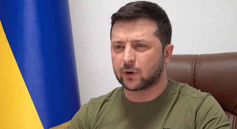 In this image from video provided by the Ukrainian Presidential Press Office and posted on Facebook, Ukrainian President Volodymyr Zelenskyy speaks to members of the US Congress from Kyiv, Ukraine, on Wednesday, March 16, 2022.