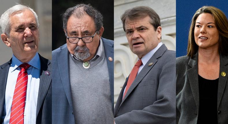 Reps. Lloyd Doggett, Ral Grijalva, Mike Quigley, and Angie Craig were among the first House Democrats to call on Biden to withdraw.Bill Clark and Tom Williams/CQ-Roll Call via Getty Images; Stephen Maturen/Getty Images