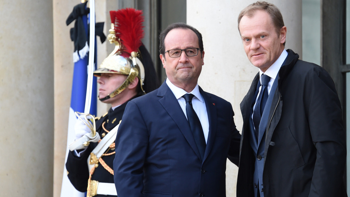 Prezydent Francji Francois Hollande i szef Rady Europejskiej Donald Tusk
