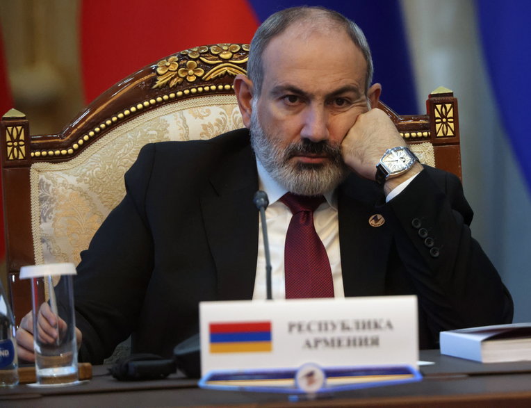 Premier Armenii Nikol Paszinian podczas Eurazjatyckiego Szczytu Gospodarczego w Kirgistanie, 9 listopada 2022 r.